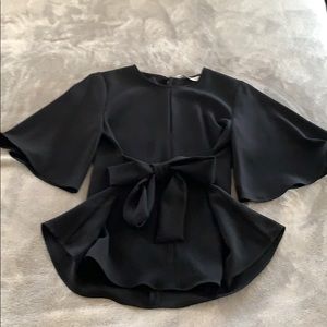 Black blouse with front tie